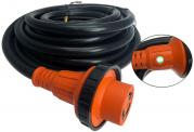 Pactrade Marine 25ft 30Amp RV Orange Locking Power Cord Connector Plug W/Handles